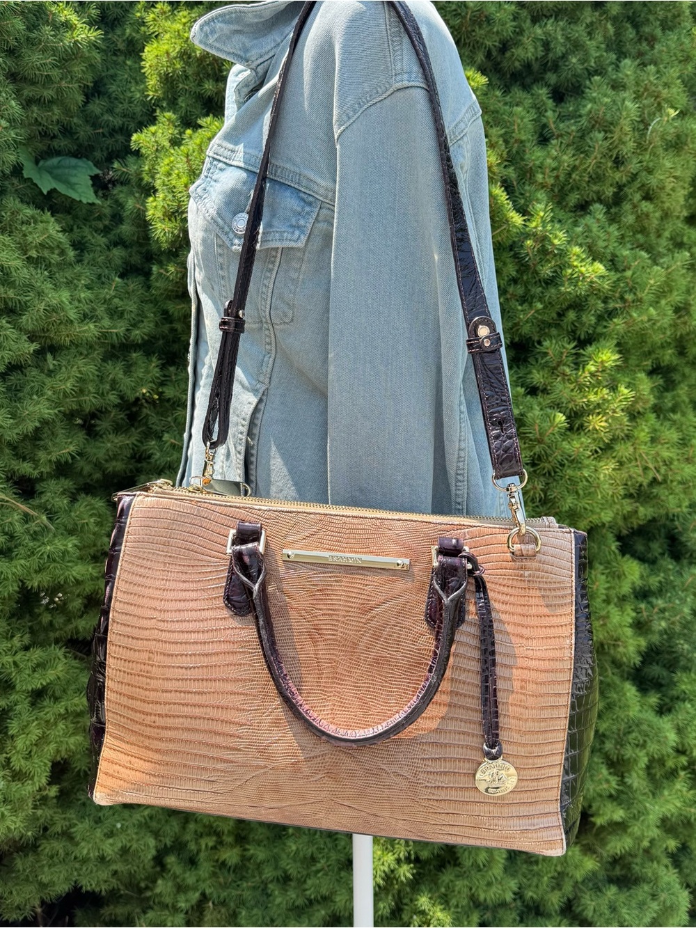 Brahmin Lincoln Satchel in Toasted Almond